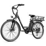 Heybike Cityscape Electric Bike 350W(Peak 500W) Electric City Cruiser Bicycle Up to 40 Miles 23MPH Removable Battery, 7-Speed and Dual Shock Absorber, 26" Electric Commuter Bike for Adults