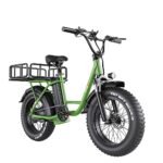 Freego Electric Dirt Bike for Adults, Electric Motorcycle for Adults, 20" x 4 Fat Tire Electric Bicycle, 48V/15AH/25AH Removable Battery, 30Mile/62Mile/28MPH, with Front and Rear Cargo Rack, 2 Seater