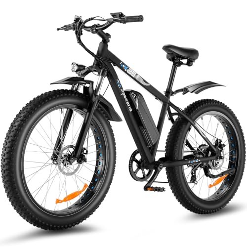 Version 1.0.0 Speedrid Electric Bike 26" Fat Tire Electric Bike for Adult, 25mph Peak 750W 48V 10.4/ 13Ah Removable Battery Electric Mountain Bike, Commuting Off Road Ebike 7 Speed & Front Suspension Fast Charge - Image 1