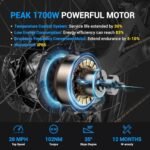 Eahora P5 II [2024 Upgraded] Electric Bike Peak 1700W Electric Mountain Bike 48V 20Ah Removable Battery 24 * 4.0 Fat Tire Electric Bike 32MPH Color Display Full Suspension Ebike - Image 3