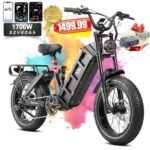 HEDONIC Juliet II Electric Bike for Adults Peak 1700W 52V/60Ah 34MPH 100+Miles Long Range Ebike Full Suspension Electric Mountain Bicycle with Dual Hydraulic Brake