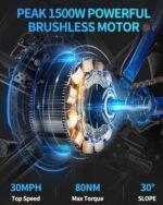 Electric Bike for Adults - 1000/1500W, 30/36 MPH, 48V 15/20Ah Removable Battery, Step-Thru Commuter Electric Bicycle with 20''/26" Fat Tire, 7-Speed Folding Ebike, Range of 50/70 Miles - Image 3