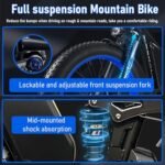 3000W Peak Fat-Tire Electric-Bike for Adults-Women-Men - Seeker24 Dual Motor Electric-Bicycle 52V 25AH Battery, 38MPH, Full Suspension Ebikes with 24 Inch for Off-Road Mountain Snow - US Warehouse - Image 4