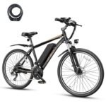 Jasion EB-X 26" Electric Bike for Adults, with Password Lock, 850 W Peak Brushless Motor, 21 Speed Gear, 25 MPH Ebike, 450 Wh Removable Battery Electric Mountain Bike, Commuting E Bike Fork Suspension
