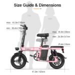 Toofly Foldable Electric Bike for Adult, 20MPH Speed & 20Miles Long Ranges, 500W Motor & 48V 15Ah Removable Battery, 14" Tires Folding E Bike Adults Electric Bicycle for Commuter Travel - Image 7