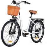 Electric Bike for Adult - 26" City Cruiser Electric Bicycle 350W Motor-12.5 Ah Removable Battery-Up to 40 Miles,Shimano 6-Speed and Dual Shock Absorber,City Electric Commuter Bike for Adults