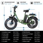Freego Electric Dirt Bike for Adults, Electric Motorcycle for Adults, 20" x 4 Fat Tire Electric Bicycle, 48V/15AH/25AH Removable Battery, 30Mile/62Mile/28MPH, with Front and Rear Cargo Rack, 2 Seater - Image 5