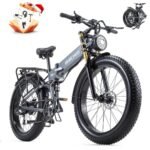 1000W Electric Bike Adults, 48V 20Ah LG Cells Battery, 26''x4.0 Inch Fat Tire Ebike, 30MPH Dual Hydraulic Disc Brakes Full Suspension E Bike, 80Miles Off Road Mountain Ebikes for Men Women