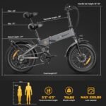 Jasion X-Hunter Electric Bike for Adults,1400W Peak Motor 30MPH Max Speed,48V 13AH Removable Battery, Full Suspension System Design,20''*4.0 Fat Tire Foldable Ebike 7-Speed Bicycles - Image 6