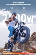 Electric Bike for Adults 2000W Dual Brushless Motor 960Wh 48V 20Ah Removable Battery Mountain Ebike, 28MPH Electric Bikes, 20" x4.0 Fat Tire Electric Bicycle - Image 2