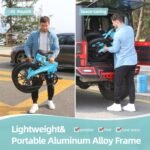 20" Folding Electric Bike for Adults | Lightweight Foldable Electric Bicycle - Weighs Only 45lbs | 500W Brushless Motor | 40+ Mile Range | 21mph Speed - Class 2 Fat TIre Ebike - Image 4