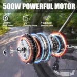 Electric Bike for Adults, 750W/500W Ebikes with 48V 13AH Battery, 26 Inch Fat Tire Electric Bicycle, 7-Speed Up to 21MPH 50Miles Mountain E-Bike for Adults - Image 3