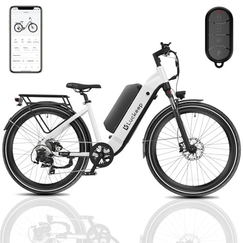 Version 1.0.0 Electric Bike for Adults 1300W Peak Motor 48V 35AH Battery 32MPH 80Miles Range 27.5'' Step-Thru Ebike with Torque Sensor, APP Control, Anti-Theft Alarm, Dual Hydraulic Brake Electric Bicycle - Image 1
