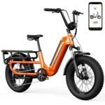 HOVSCO Electric Bike for Adults, 1000W Motor Torque Sensor Ebike 28Mph, 48V 15AH Removable Battery 60Miles Electric Cargo Bike, 20" Fat Tire Commuter Electric Bicycle, 7-Speed Gear,450lbs Playload