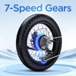 Totem Electric Bike - 1000W Peak Motor Adult Electric Bicycles, 20"×3.0" Fat Tire Cargo Ebike with 48V 15Ah Removable Lithium Battery, 7 Speed Gears, Mechanical Locking Suspension Fork - Image 4