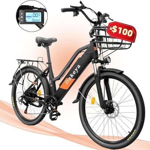 Version 1.0.0 Electric Bike for Adults, 30 mph City Ebikes for Adults with Basket, 750W 1200W Peak Ebikes for Women 7 Speed, Adult Electric Bicycle with 48V 10.5Ah Removable Battery 26" Mountain E Bike - Image 1