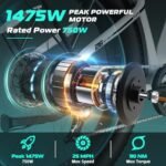 Vivi ACE01 Electric Bike for Adults, 26" x 4.0 Fat Tire Ebike, 1475W Peak Motor Torque Sensor Electric Mountain Bike, 25MPH Electric Bicycle with 48V 15AH Battery, 7 Speed, Hydraulic Brake, UL 2849 - Image 2