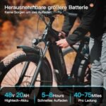 HAOQI Eagle Electric Bike for Adults, Fat Tire Ebike with 750W Motor 48V 20Ah Removable LG Battery, 26x4.0 Mountain E Bike to 28MPH with 7-Speed - Image 3