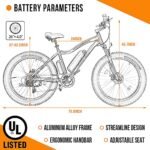 ECOTRIC 26” Fat Tire Electric Bike Powerful Adults Mountain Bicycle 500W Motor 36V/12.5AH Removable Lithium Battery Beach Snow Ebike Shock Absorption - 90% Pre Assembled - Image 2