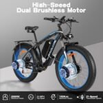 2000W Dual Motor Ebike,35 mph E Bike 48V 23Ah Removable Battery,85 Miles E-Bikes 26" Fat Tires,All Terrain Electric Bike 21-Speed Hydraulic Disc Brake,Electric Bicycle Lockbale Suspension - Image 3