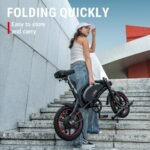 DYU Electric Bike for Adults Teens, D3F 14 in Folding Electric Bicycle,Commuter City E-Bike with 250W Motor and 36V 10AH Lithium-Ion Battery,40-45 Miles Travel Range - Image 2
