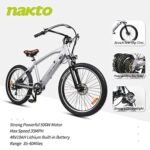 NAKTO Electric City Bike for Adults 250W/350W Electric Bicycle for Adults High Speed Brushless Gear Motor E-Bike with Removable Waterproof 36V10A/12A Lithium Battery and Charger - Image 2