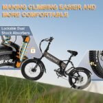 Snapcycle Eagle 750W Folding Electric Bike for Adults 28MPH 20'' Fat Tire Ebike 48V 15Ah Samsung Removable Battery,4A Fast Charger,Dual Suspension,Hydraulic Brake - Image 6