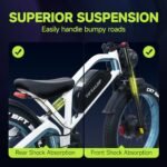 Electric Bike for Adults, 7-Speed-Gear E-Bike, Fat Tire Dual Motor Removable Battery Ebike, 60 Miles Off Road Mountain Electric Bicycle with Dual Hydraulic Disc Brakes… - Image 6