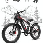 tifgalop Electric Bike for Adults - 26" Fat Tire Electric Bike Beach Snow Mountain Bike, Dual Hydraulic Disc Brakes Electric Bike Full Suspension