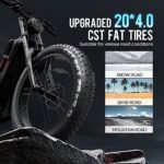 eAhora Juliet Electric Bike for Adults,1000W 60AH Electric Bike 20 "Fat Tire Long Range Full Suspension Color Display Mountain Bike for Longer Trip Commute - Image 6