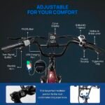 Mimas Folding Electric Bike for Adults 20Ah LG Cell Battery 750W Brushless Motor Cruise Control 80+Miles Long Range Full Suspension 30Mph 20" x4.0 Fat Tire Ebike 7-Speed Commuter Bicycle - Image 4