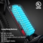 MACFOX Upgrade X1S Electric Bike, Ebike 500W/48V/10.4Ah, 20" Fat Tire Electric Bicycles Up to 20MPH & 40 Miles with Retro Motorcycle Design, Removable Battery, 50N.m Max Torque - Image 3