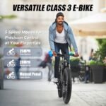 VARUN E Bikes for Men - Peak 750W Ebikes for Adults - Fat Tire Electric Bike Up to 25MPH 60+ Miles with 48V 13AH Removable Battery - 26" Electric Mountain Bike Features 7-Speed, Lockable Suspension - Image 4