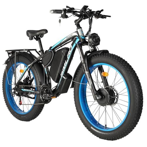 Version 1.0.0 Electric Bike for Adults, Dual Motor 2000W AWD 48V 22.4Ah 35MPH Ebike, Electric Bicycle with 26" Fat Tire MTB 21 Speed Front Suspension Dual Hydraulic Disc Brakes - Image 1