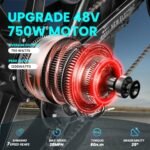 V3 Electric Bike for Adults, Folding Fat Tire Ebike 750W 20” x 4.0" 28MPH E-Bike 48V 13AH Electric Bicycle Shi-Mano 7-Speed - Image 2