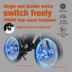 Ronson Electric Bike for Adults，Dual Motor Ebike，2000w Electric Bike，Fat Tire Electric Bike with 48V/23Ah Battery，Men's Electric Bike,90 Miles Electric Bicycle and Passed UL&GCC Certification - Image 3