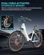 Electric Bike for Adults 1000W Peak 150N.M Mid-Drive with Torque Sensor, 27.5" Dual Suspension Ebikes for Adults, 672Wh Removable Battery up to 50 Miles, 7-Speed Step-Thru City Ebike - Image 6