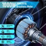 Electric Bike for Adults 26” Mountain Ebike 750W Motor with 48V/15Ah Removable Battery,7 Speed 29MPH Adult Dirt Bike(Grey) - Image 5