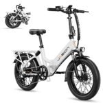 Jasion EB7 ST 2.0 Electric Bike Adults, 28MPH Max Speed[850W Motor], 55 Mile Ranges[480Wh Removable Battery], Foldable Ebikes with Dual Suspension, Step-Thru 20" Fat Tire Adult Electric Bicycles