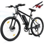 isinwheel M10 Electric Bike Adult 500W, 26" Commuting Electric Mountain Bike 20MPH Max Range 55+ Miles, Removable Battery, Professional 35-Speed, Front Fork Suspension Lightweight Electric Bicycle