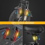 X7 Folding Electric Bike for Adults 20Ah Battery 400W Motor 20MPH 14 Inch Tire Mini Ebike for Teens Seniors Urban City Commuter Electric Bicycle for Women with Rear Bag - Image 5