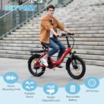 Electric Bike for Adults, 20" Fat Tire E Bike 750W 20MPH Removable Folding Electric Bike, 48V/14Ah Battery 55-120KM,All Terrain tire Electric Bicycles - Image 2