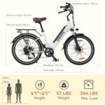 ESKUTE C100 Electric Bike for Adults, 500W Peak Motor, Up to 40Miles Range, 26" Step-Thru Electric City Bike with 7-Speeds and Front Suspension - Image 7