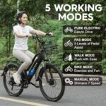 Electric Bike for Adults, 30 mph City Ebikes for Adults with Basket, 750W 1200W Peak Ebikes for Women 7 Speed, Adult Electric Bicycle with 48V 10.5Ah Removable Battery 26" Mountain E Bike - Image 3