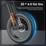 X21 Electric Bike for Adults 48V 35AH Samsung Battery 2000W Commuting Electric Dirt Bike with Dual Hydraulic Shock, Shi-Mano 7-Speed, 30MPH, 20" Fat Tire Beach Snow Electric Bicycle - Image 6