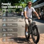 Electric Bike for Adults with 3000W Peak Dual Motors, 23AH 1196WH/1104WH Battery, 37MPH 26” Fat Tire, Full Suspension, Dual Hydraulic Disc Brake, E Bikes For Men, 90 Miles Long Range 45° Uphill - Image 5