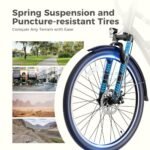 Jasion CB1 Electric Bike for Adults, 1000W Motor Peak Ebike, 450Wh Removeable Battery, 26'' City Cruiser Bicycle, 22 MPH Commuter Women Ebike, 7-Speed Gear - Image 4