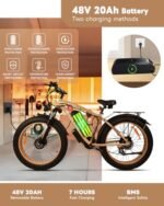 2000W Dual Motors Ebike 48V 20Ah Removable Battery 35MPH Electric Bicycle 26"*4.0 Fat Tire Shim 21-Speed Hydraulic Disc Brake80 Miles Max Range Electric Bike Lockbale Suspension - Image 3