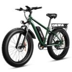 EB26 Electric Bike for Adults 1000W/peak 1500W Electric Bicycle 48V 15AH Battery Electric Bike 26" Fat Tire Mountain 31mph Shimano 7 Speed Gears Dual Shock Absorber Electric Bike (Green)