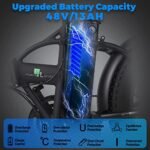ECOTRIC Electric Bike 500W Folding Ebike 20" Fat Tire Foldable Electric Bicycle 48V 12.5AH Lithium Removable Battery Beach Snow Mountain E-Bike Commute Ebike for Adults Shimano 7-Speed,2 Batteries - Image 4